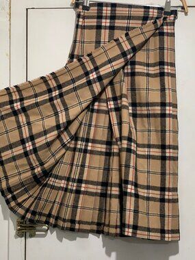 VINTAGE MADE IN SCOTLAND WOOL PLAID PLEATED KILT SKIRTS SIZE 10